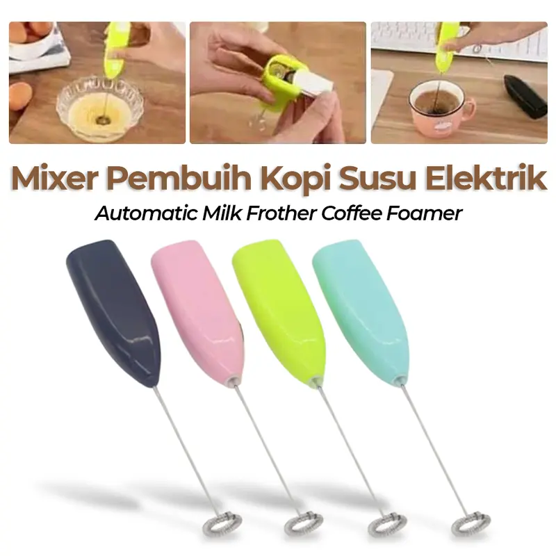 HAND MIXER MINI ELEKTRIK / PENGADUK DALGONA COFFE / PENGOCOK TELUR FOAM - WARNA RANDOM 3
