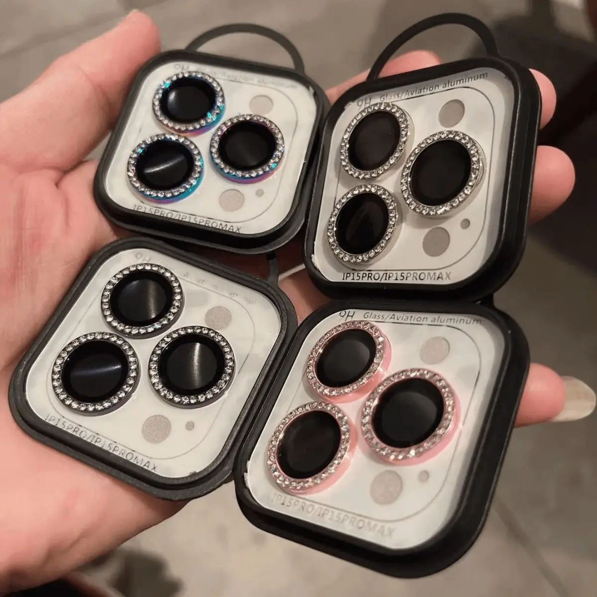 Bảo Vệ Ống Kính Máy Ảnh Kim Loại Lấp Lánh, Thiết Kế Sang Trọng, Tương Thích Với IPhone 17 11, 16, 15, 14, Plus 12, 13, Pro Max, Mini Lấp Lánh, HD Trong Suốt, Kính Cường Lực 9H, Vỏ Bảo Vệ Ống Kính Máy Ảnh