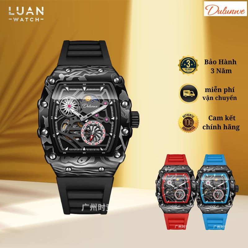 Đồng Hồ Cơ Dulunwe 6048 Thiết Kế RM Phong Cách Thể Thao Size 42mm, Dây Silicon Cao Cấp, Watch Đeo Tay