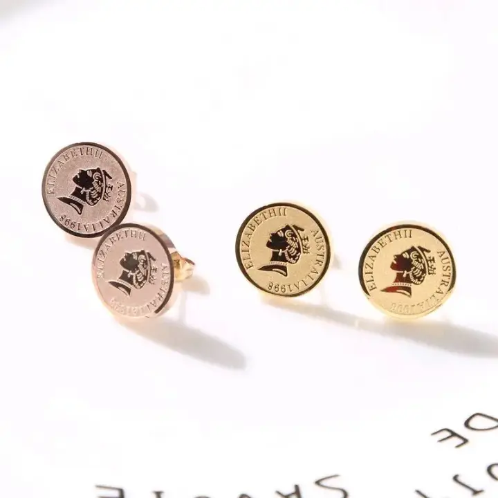 Anting Wanita Coin Titanium Anti Karat AT39