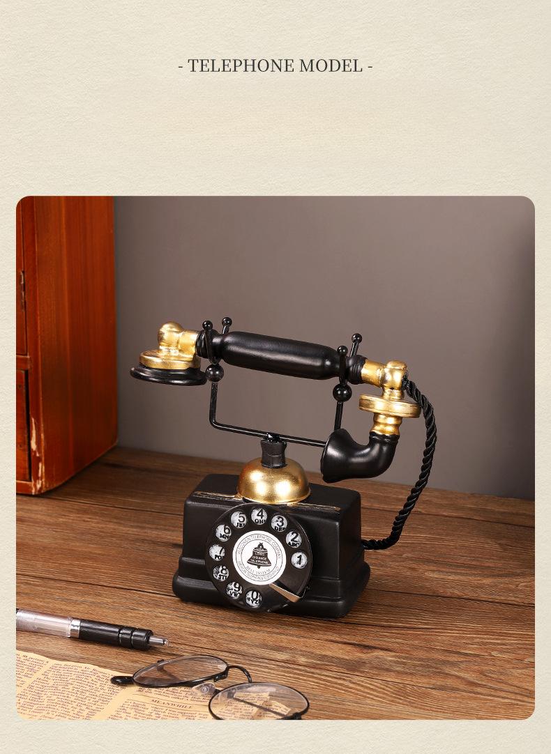 Product Introduction of American Retro Telephone Decoration Home Living Room and Wine Cabinet Decorations Bar Shooting Props Nostalgic Telephone Model Ornaments 3
