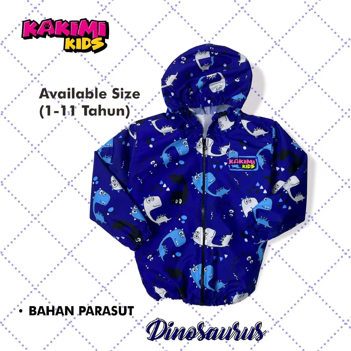 JAKET PARASUT ANAK "DINOSAURUS" FULL PRINTING Santai