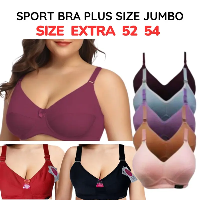 EXTRA JUMBO SPORT BRA EXTRA BH PLUS BIG SIZE 50 52 54 CUP D BESAR
