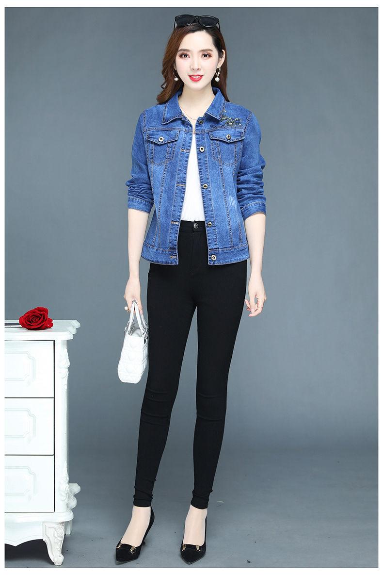 Product Introduction of Áo Khoác Denim Ngắn Thêu, Dành Cho Phụ Nữ Trung Niên, Áo Khoác Mùa Xuân Và Mùa Thu Mới, Áo Khoác Quần Áo Mùa Xuân Thường Ngày Phong Cách 2024 9