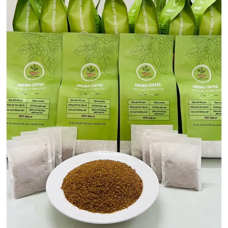 Cà phê nâu hữu cơ Linh Chi chuyên dụng thải độc đại tràng ( dạng túi lọc)
