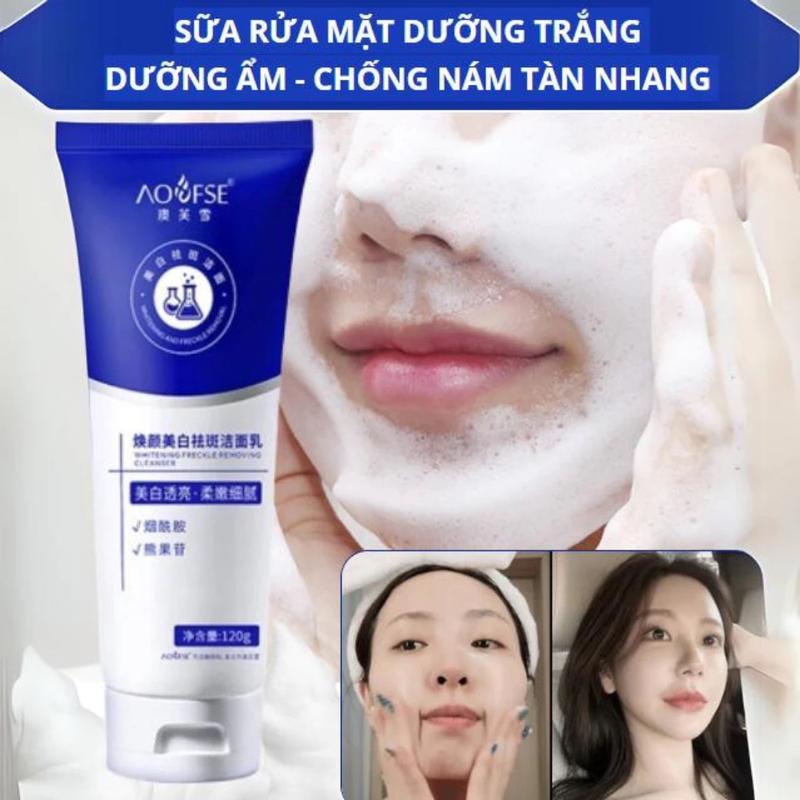 Product Introduction of ￼Sữa rửa mặt làm trắng da và tàn nhang Aofuxue Sữa rửa mặt làm sạch nhẹ nhàng và không căng, kiểm soát dầu và làm sáng amide  Skincare 2