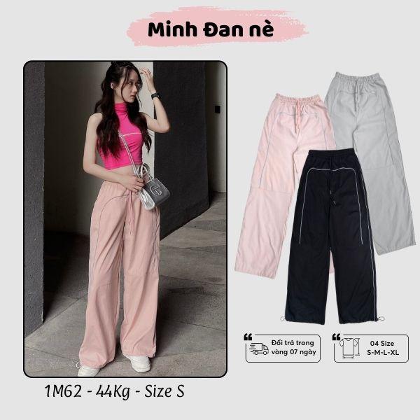 Quần Ống Suông Kaki Mềm Line Phản Quang MDQ05 Nữ Pants 1