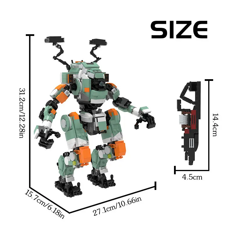 Khối Xây Dựng, MOC-68249 Titan Rơi Bt7274, Mô Hình Mecha Tiên Phong Biến Dạng Nhập Khẩu, Bộ Ghép Hình 5
