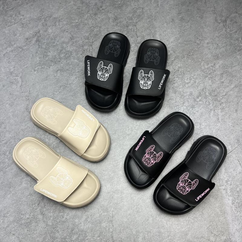 DÉP LIFE W BLACKPINK QUAI DÁN NHIỀU MÀU CÓ HỘP ĐÀY ĐỦ Slipper DéP Đế Bằng Nam