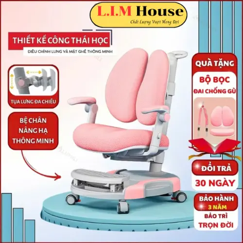 Ghế K1 Ghế học sinh thông minh tăng giảm chiều cao có gác chân giúp điều chỉnh tư thế ngồi đúng