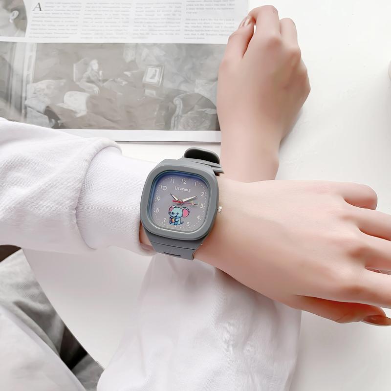 Cute Ins Style Silicone Pop Watch Trend Luminous Sport Student Square Strap High-value Watch 5