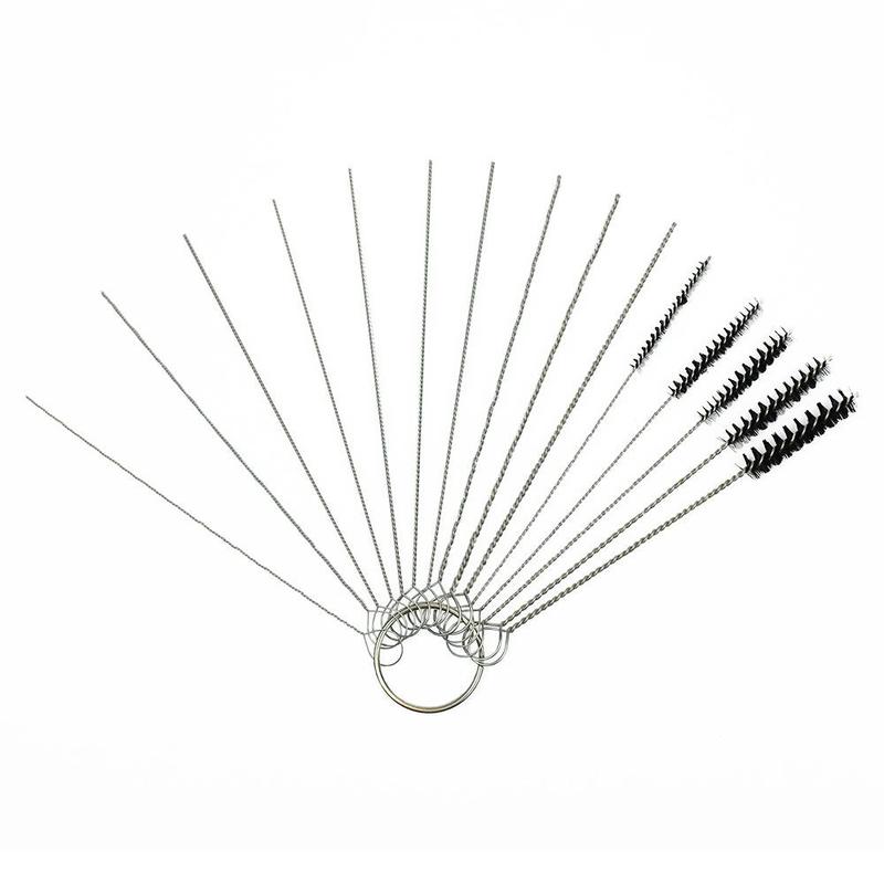 Carburetor Cleaning Brush Set, Carburetor Cleaning Tool Set, Including 10 Needles & 5 Brushes, Car Cleaning Handy Tool Set 5