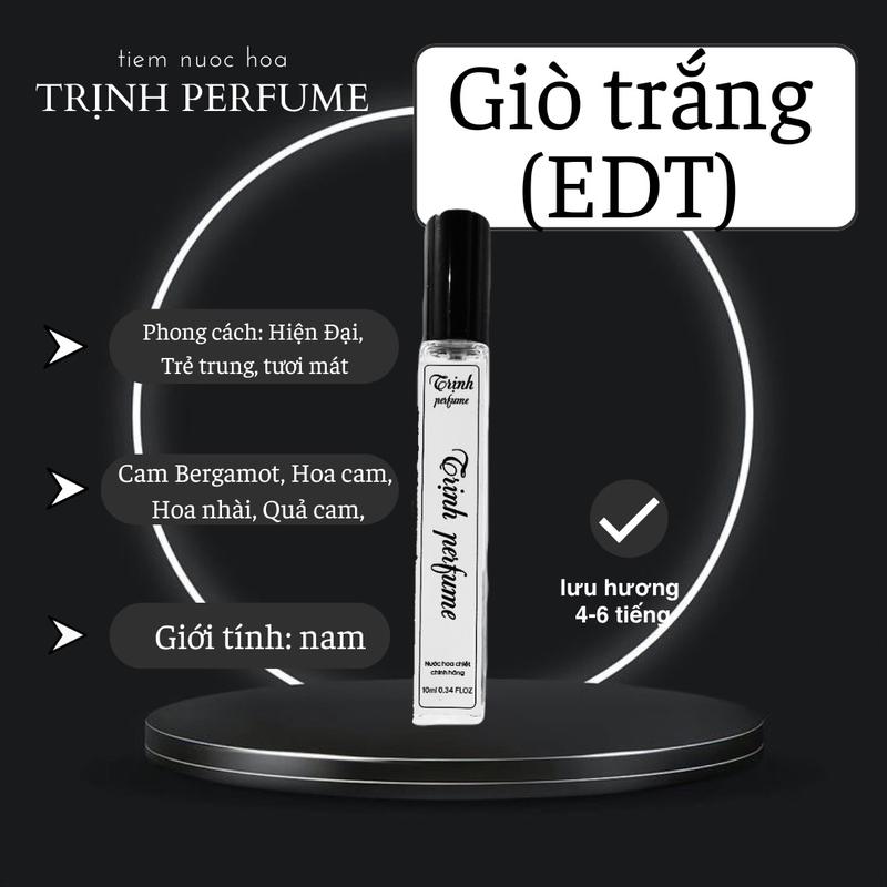Nước Hoa 10ml  Giò Trắng EDT nước hoa Nam Perfume Cosmetic Xịt Thơm