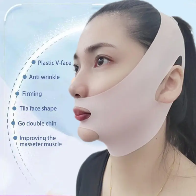 【TERSEDIA & COD】Masker Perban Pelangsing Wajah Alat Kecantikan Tidur Pembentuk Wajah Masker Dagu Berbentuk V Sabuk Pelangsing Wajah & Terapi Garis V Dagu Pembentuk Wajah Masker Pengencang Wajah & Dagu Masker Pengencang Wajah 3