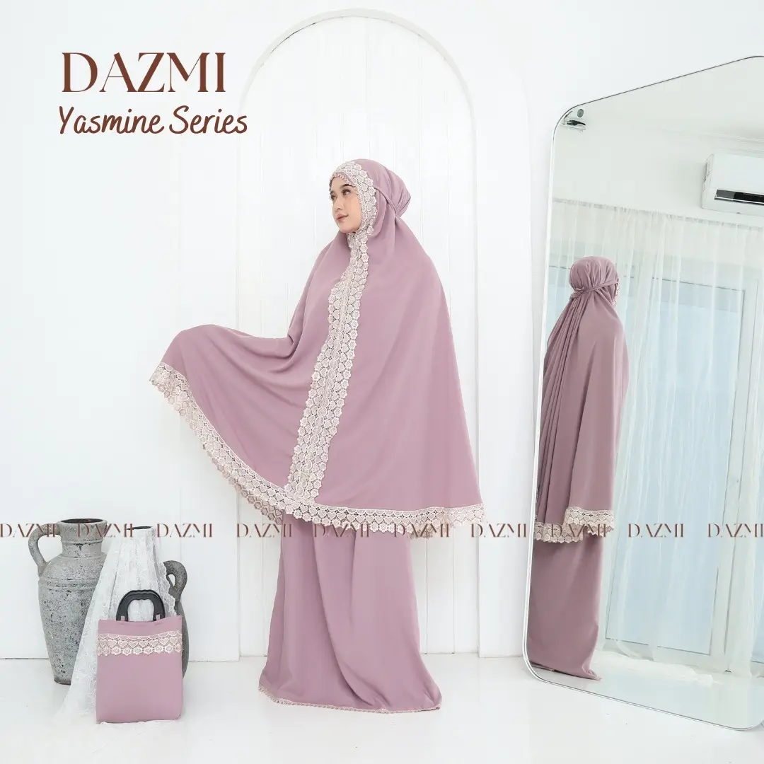 Mukena Dewasa Katun Polos Renda Yasmine Series