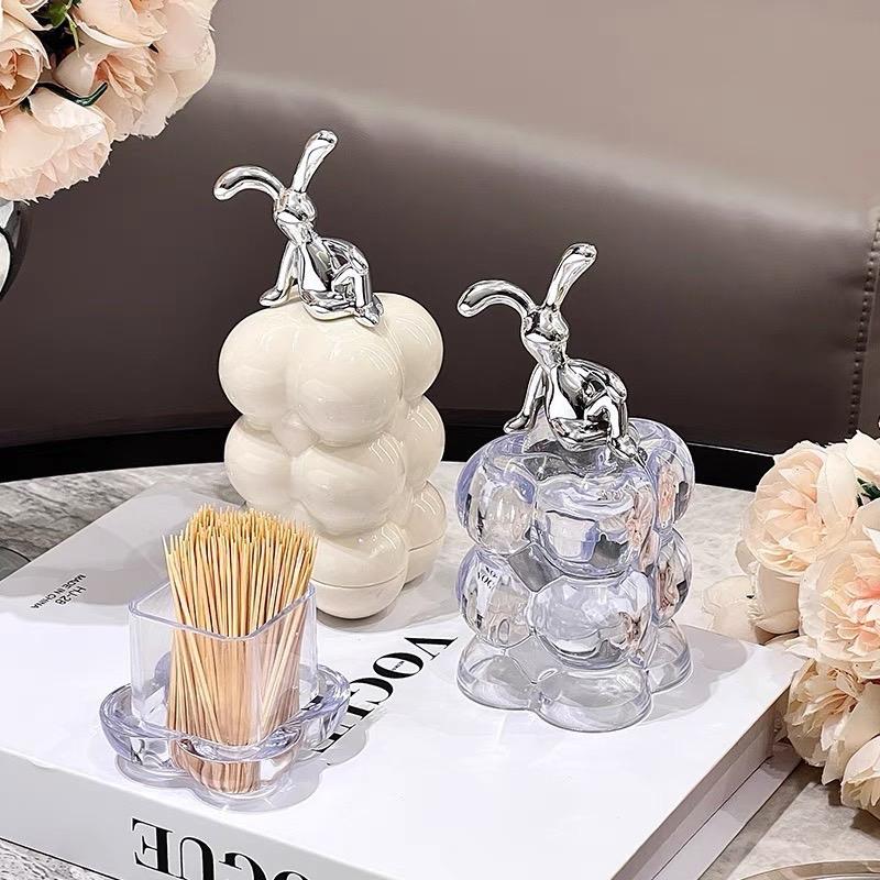 Lọ Đựng Tăm Bông - Lọ Đựng Tăm Hình Thỏ Sang Trọng Lọ Đựng Tăm 2