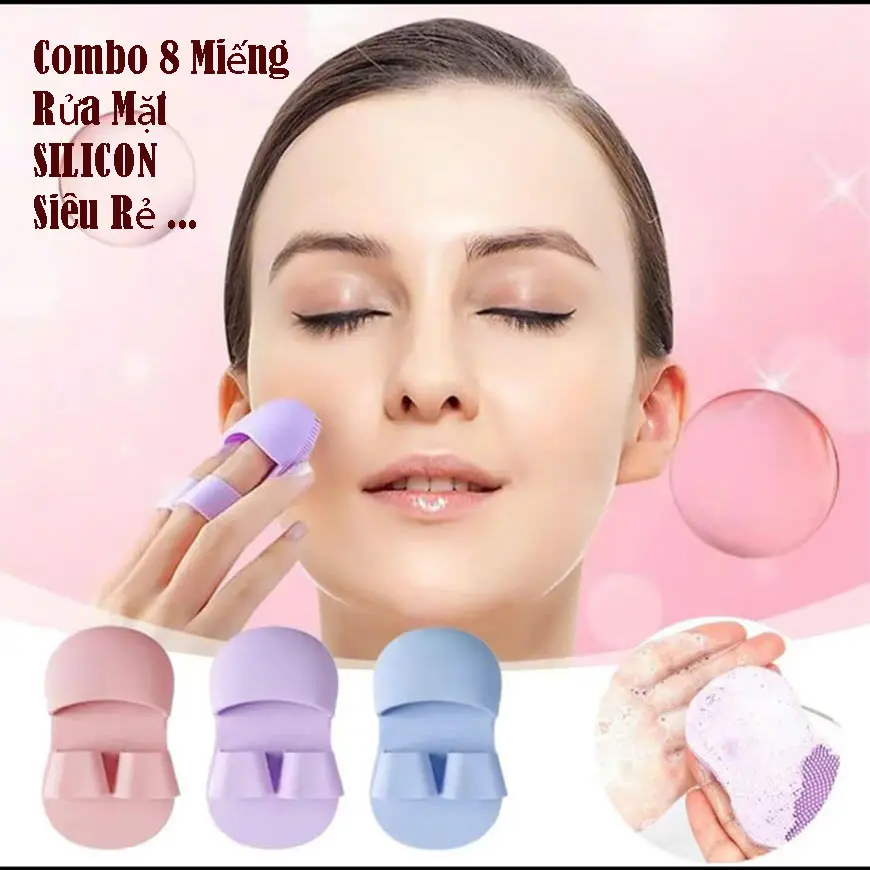 ( Combo 8 Miếng ) Rửa Mặt SILICON ,Màu Ngẫu Nhiên , Nhỏ Gọn , Tiện Lợi , Dụng Cụ Vệ Sinh Da Chăm Sóc Da , Có Thể Tái Sử Dụng Nhiều Lần ...