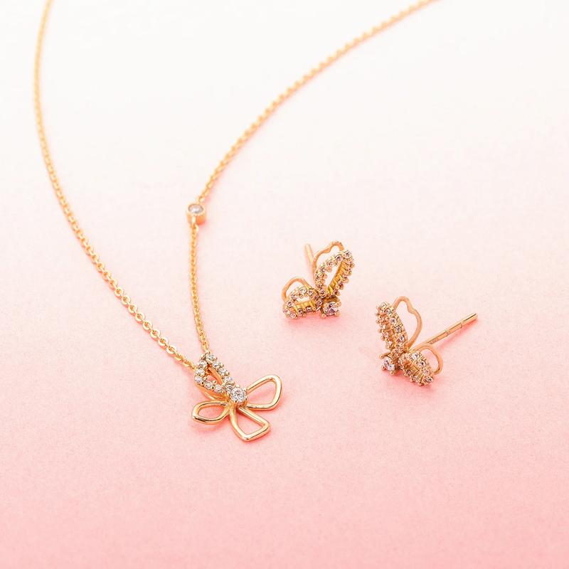 HuyThanhJewelry BTPTB296 Bông tai Vàng 14k Gắn Đá Cz 4