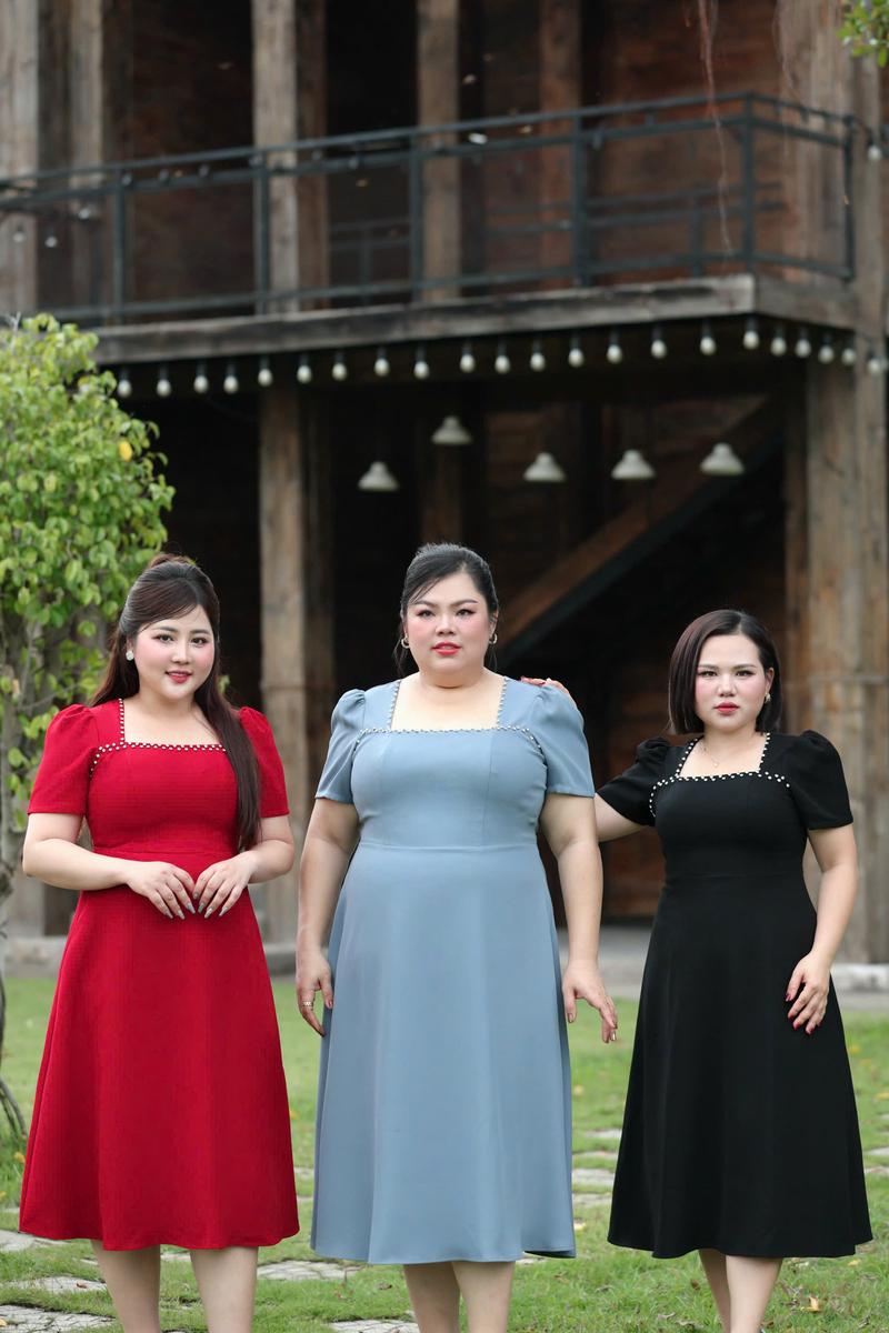 Product Introduction of ĐẦM CỔ VUÔNG FORM A BASIC TUYẾT MƯA BIGSIZE 50-130KG Nữ Women Dress Cotton 4