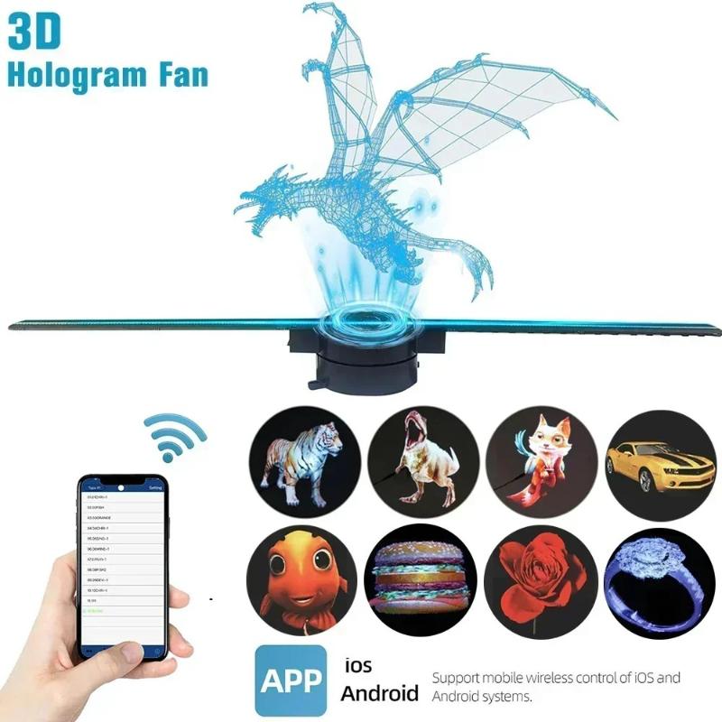 3D Hologram Fan 42CM 3D Holographic Projector Advertising Display Light HD Holographic Projector for Stores Bars Party Xmas - Image 4