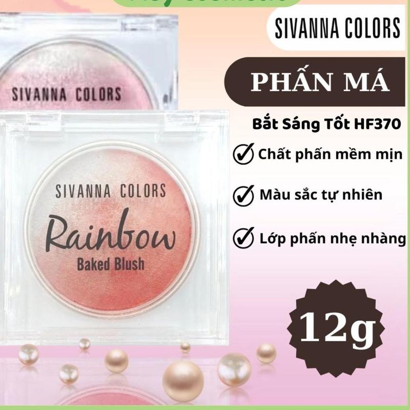 Phấn Má Hồng Sivanna Có Nhũ Sivanna Colors Rainbow Baked Blush 12g HF370