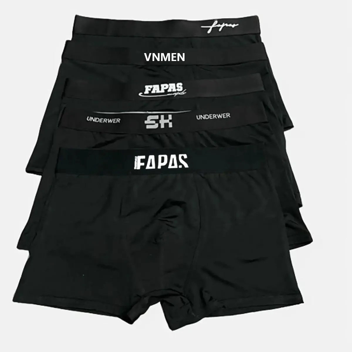 Combo 5 Quần boxer nam màu đen thun lạnh co giãn 4 chiều, Quần sịp đùi nam nhiều mẫu khác nhau, Quần lót sịp đùi nam thoải mái vận động, Menswear Có Túi
