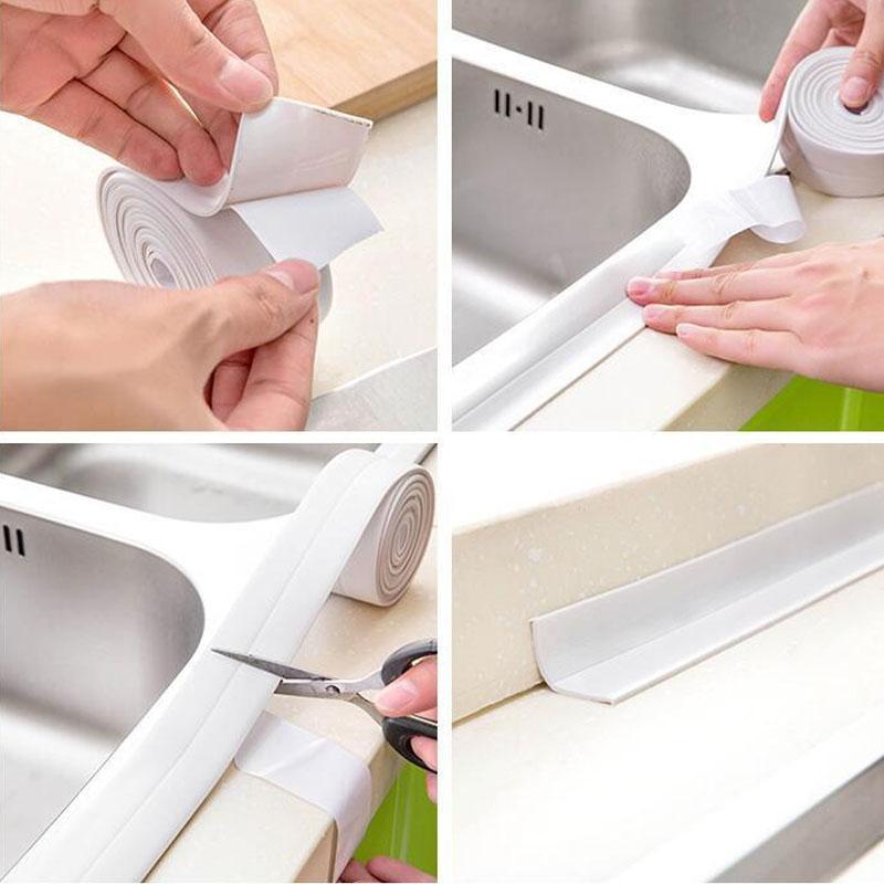 Anti-moisture Kitchen Bathroom Sink Sticker Waterproof PVC Ceramic Stickers Self-adhesive Wall Corner Line Sink Accessories 5