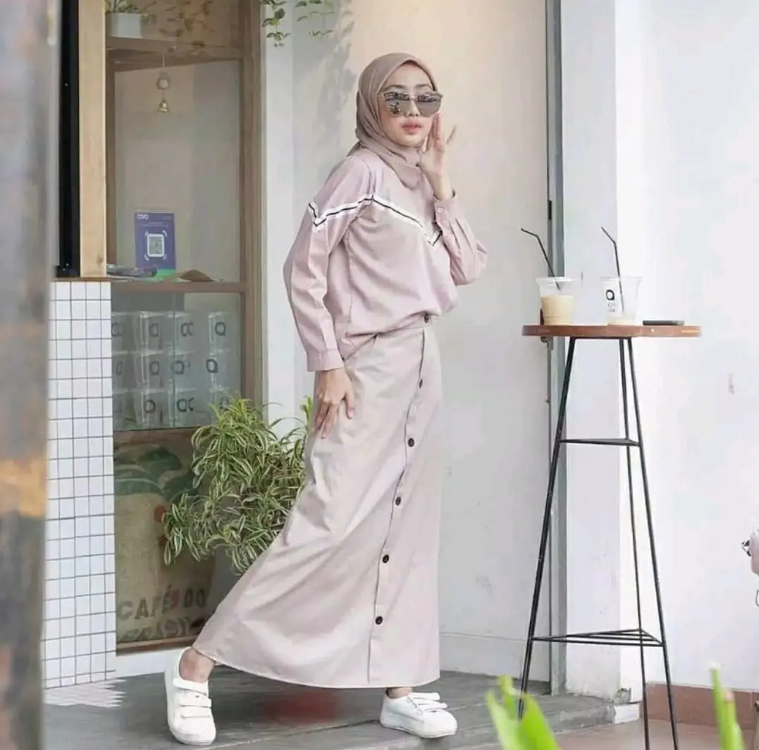 R-DAFA // ROK CASUAL BAHAN DRILL // BAWAHAN WANITA TERBARU Hitam Putih Katun Polos fit Muslim Panjang Kerja Basic