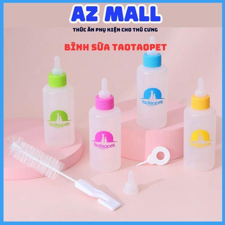 Bình Sữa TAOTAOPET (60ml) Bình Sữa Làm Từ Nhựa An Toàn Cho Chó Mèo Con, Sơ Sinh (Tặng Kèm Chổi Cọ Bình) bình  bún