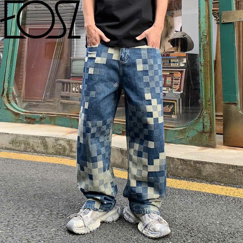 [WASH] Quần JEAN Nam Xanh Caro - Form Baggy Ống Rộng - Jean Mềm Co Dãn 4 Chiều - Quần Jean Nam Nữ Cao Cấp - Quần Jean Ống Suông Menswear Pants Ong