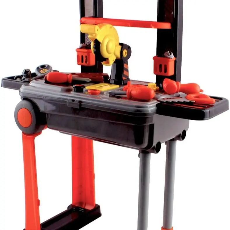 deAO Tool Workbench 2 in 1 Deluxe Portable Tool Workbench Suitcase Toy Set with Tool Accessories 3 4 5 6 Years Old Kids Gift 4