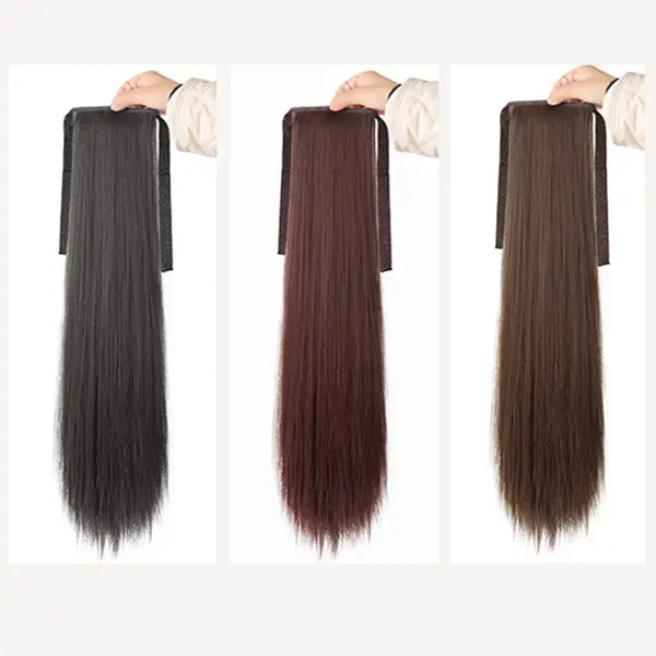 RSW HAIR CLIP RAMBUT PALSU WANITA PONI PONY TAIL PONITAIL KOREA LURUS 07 MODEL TALI 40 50 55 60 65 CM Coklat Hitam 6