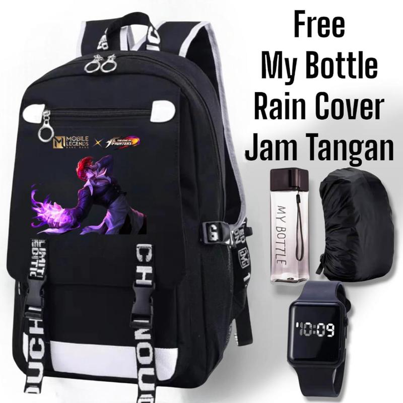 Product Introduction of TAS SEKOLAH ANAK SD LAKI LAKI PEREMPUAN MOBILE LEGEND SKIN KING OF THE FIGHTER TAS ANIME TERBARU FASHION MURAH TAS RANSEL SEKOLAH ANAK TK PAUD TAS ANAK LAKI LAKI TAS KOF IORI YAGAMA GUSION K SERIES FREE JAM LED MY BOTTLE 4 IN 1 BANYAK BONUSNYA 14