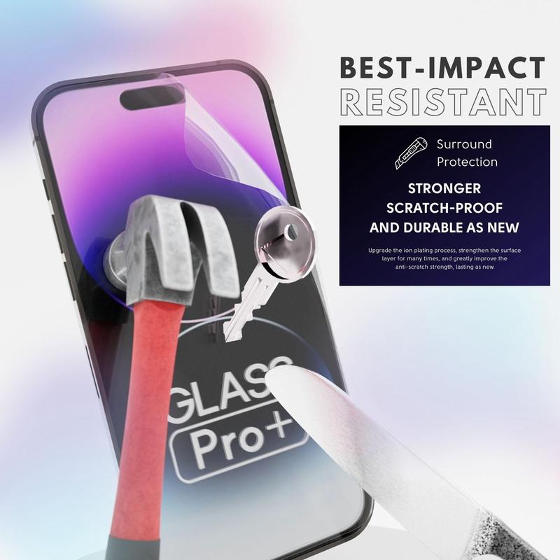 For VIVO V27 - Hybrid Glass Hydrogel Full Cover Depan Belakang Anti Gores Premium Screen Protector Glossy Glass Pro - NOT Tempered Glass Matte Anti Gores Kaca Anti Crack Privacy Easy Install Gorilla Glass Anti Static hg-clear-carbon 2