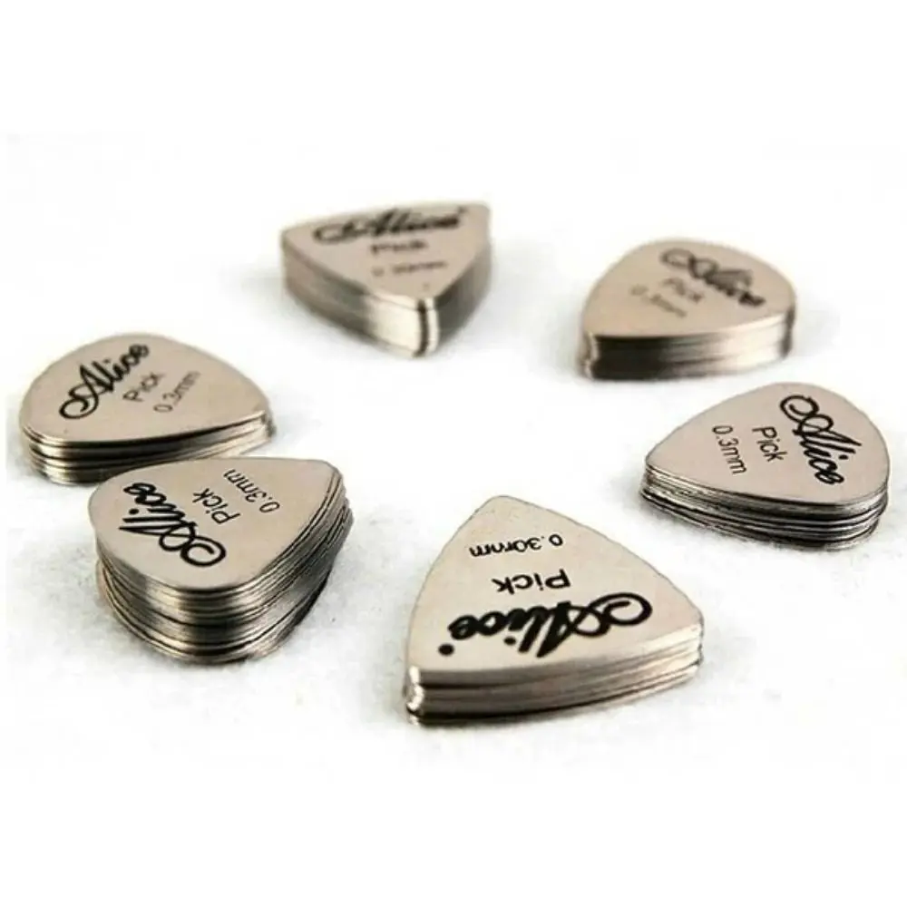 1/5Pcs Wear-resistant Electric Guitar Bass Metal Guitar Pick Sparkling Guitar Pick Electric Guitarra Accesorios Plectrum Ukulele Picks Replacement Stainless Steel Beatpicks