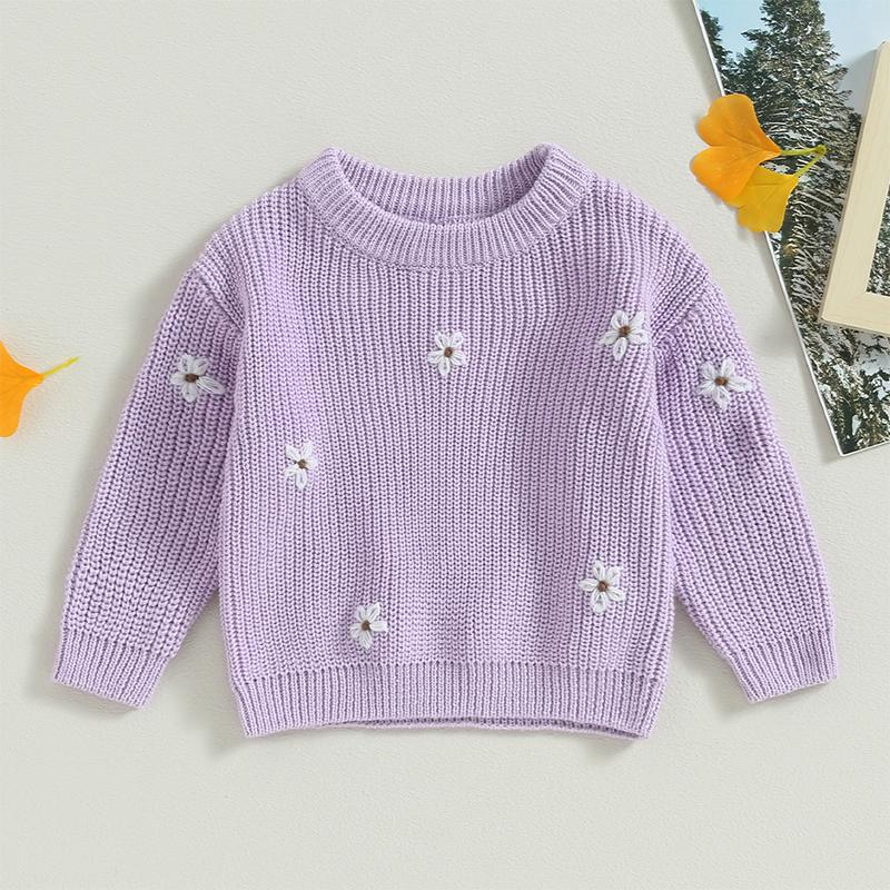 Product Introduction of Baby Girl Sweater, Long Sleeve Crew Neck Flower Winter Warm Knit Pullover Sweater Infant Clothes 51