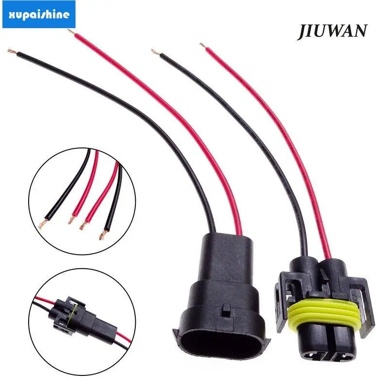【XPS】1 Pair H8 H9 H11 Male To Female Socket Plug Adapter Connector Cable Wiring Harness For Foglight Head Light Bulb Lamp