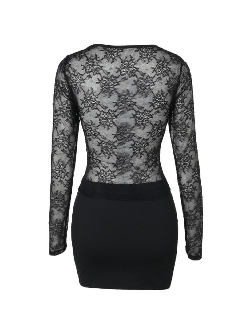 Product Introduction of Women's  Lace Sheer Top & Skirt Two-piece Set, Long Sleeve Top & Skirt, Ladies Clothes for Spring & Fall Valentine's Day, gift 9