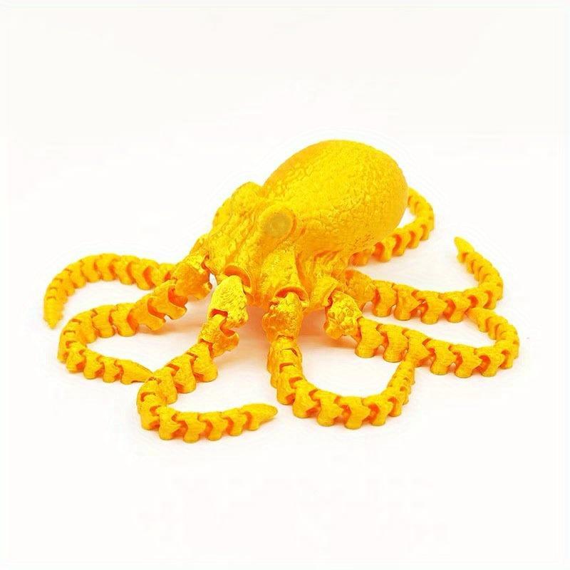 3D Printed Octopus Design Figurine Ornament, 1 Count Colorful Octopus Animal Decoration, Soft Joint Octopus Ornament, Desktop Decoration for Home Office 6