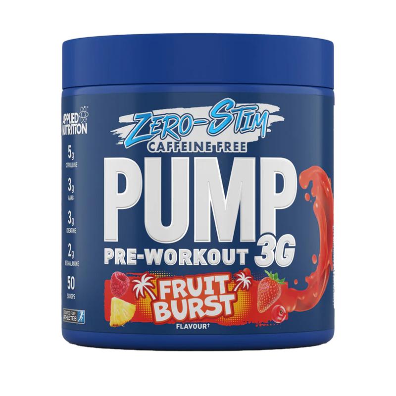 Applied Nutrition Pump 3G Zero Stim - Không Cafein Pre Workout (375g) 50 Scoops 3