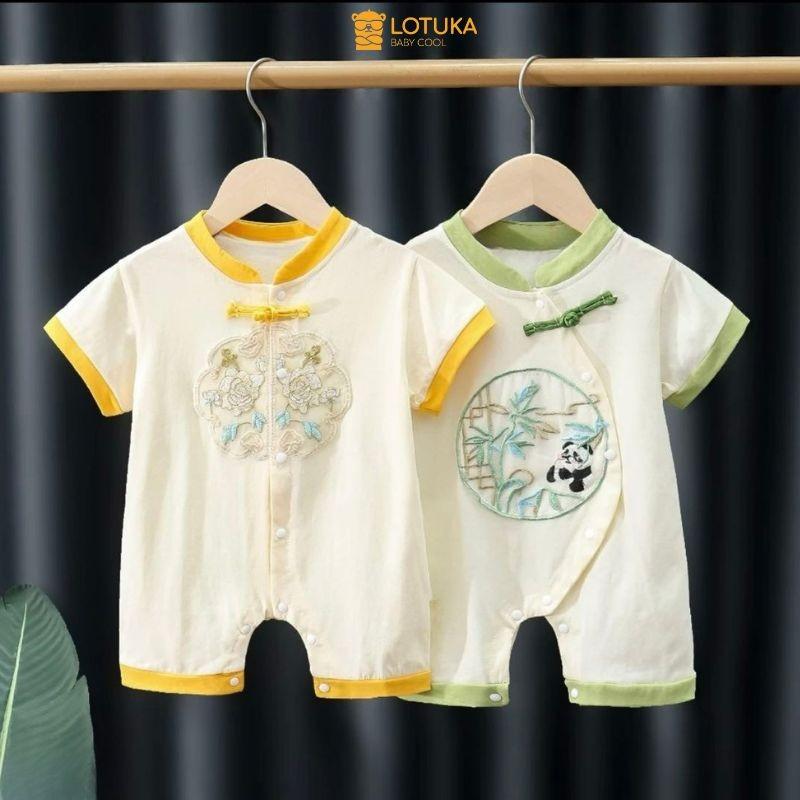Bodysuit Cổ Tàu Thêu Chất Cotton LOTUKA, Body Đùi Cho Bé, Đồ Trẻ Em, Áo Hè,Quần Áo Trẻ Em Mùa Hè Size 3-12kg