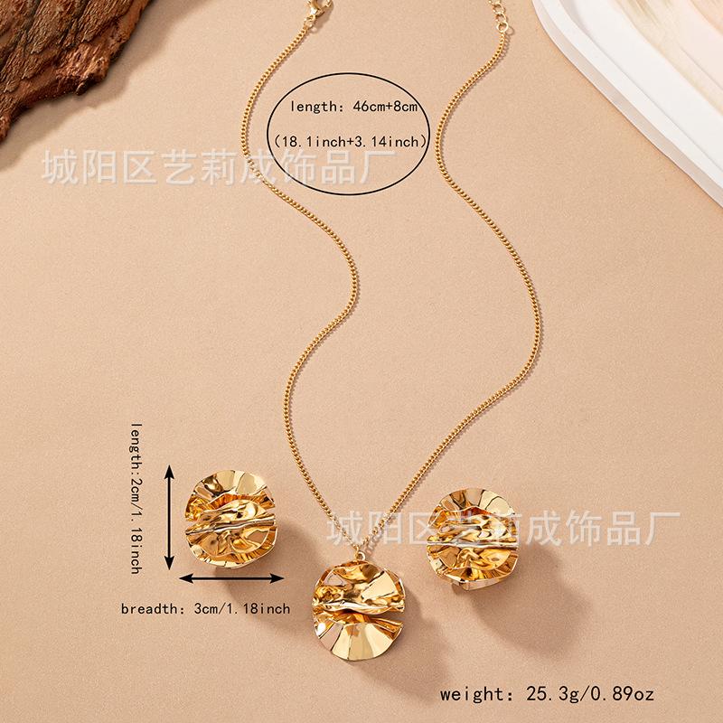 Cross-Border Hot-Selling New Jewelry Set Earrings Necklace Flower Retro Fashion Party Daily Versatile Wear 3