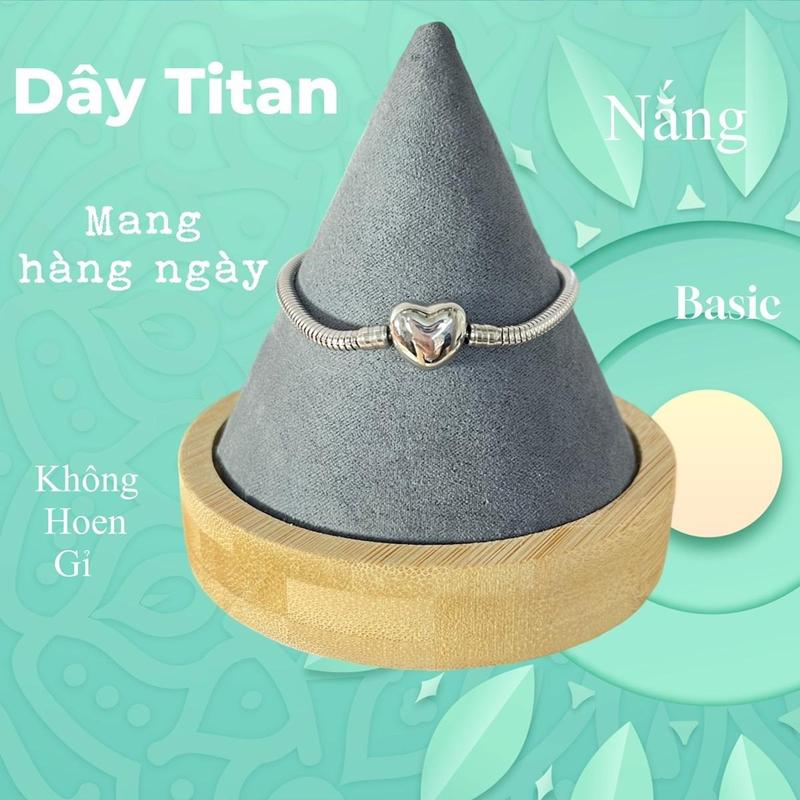 [ Không Đen Gỉ ] Dây Titan Mẫu 2 Nắng Accessories Mang hàng ngày Vòng tay Titan xỏ charm Bền màu phụ kiện thời trang cho Nữ Trang sức Jewelry