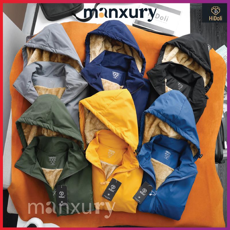 Áo khoác nam nữ gió dù lót lông cừu mùa đông cao cấp ấm áp tráng bạc, chống nước, gió bụi MANXURY02
