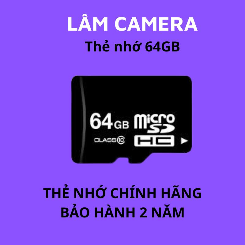 Thẻ nhớ dung lượng 64Gb chuyên dụng cho camera Chụp Ảnh tiêu chuẩn lưu trữ 24 24 bền bỉ . Bảo hành 1 đổi 1 tại nhà