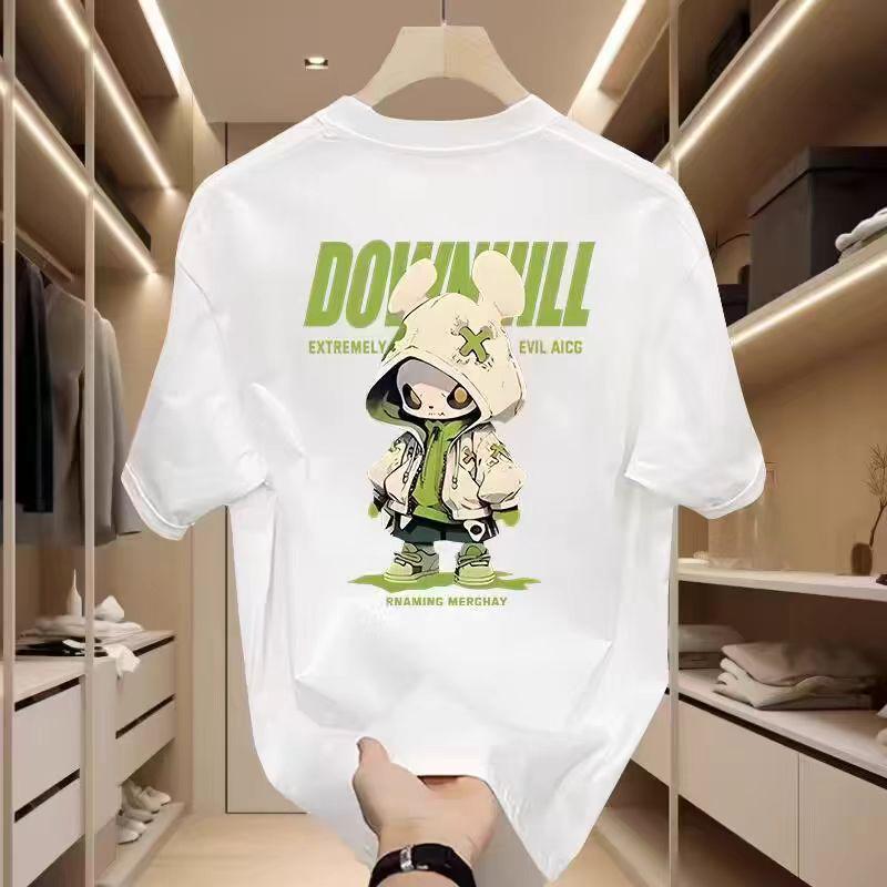 ANDREA mùa hè 2024 phong cách mới thời trang đa năng mặc bên trong đen trắng phong cách phương Tây phong cách Hàn Quốc dáng rộng hợp thời trang nam nữ áo thun ngắn tay in hình sinh viên cao cấp