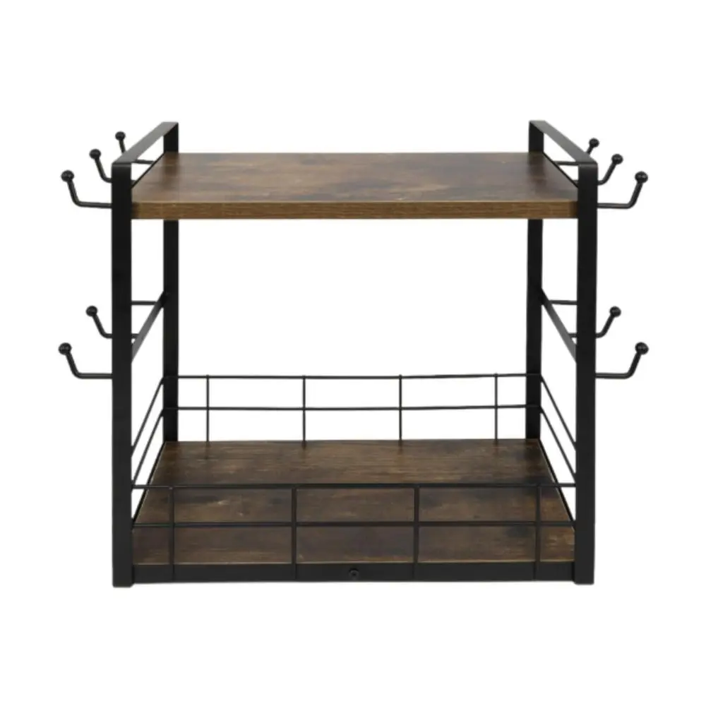 Coffee Bar Organizer Counter Shelf Coffee Mug Holder Spice Rack for Tea Cups Syrups