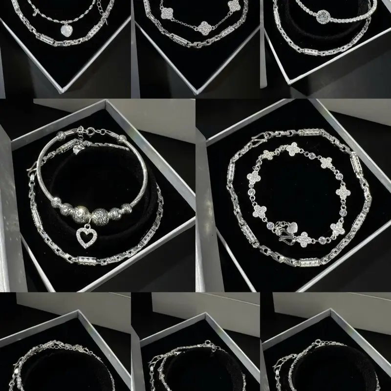 Set lắc tay nam nữ bạc Ý S925 Doli Jewelry tặng hộp cao cấp vòng tay nữ S01