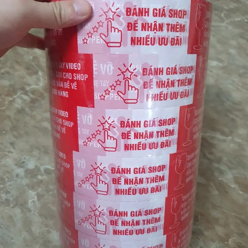 Băng Keo Băng Dính Dễ Vỡ Đỏ Hàng Loại 1 3KG/ Cây 6 Cuộn 2