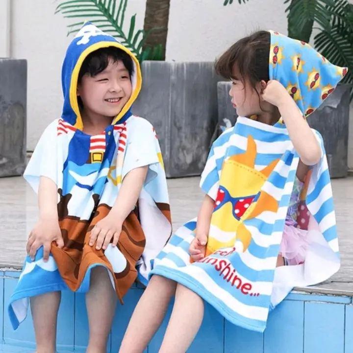 baju handuk hood Hoodie anak/ kids towel hoddie Ponco topi renang